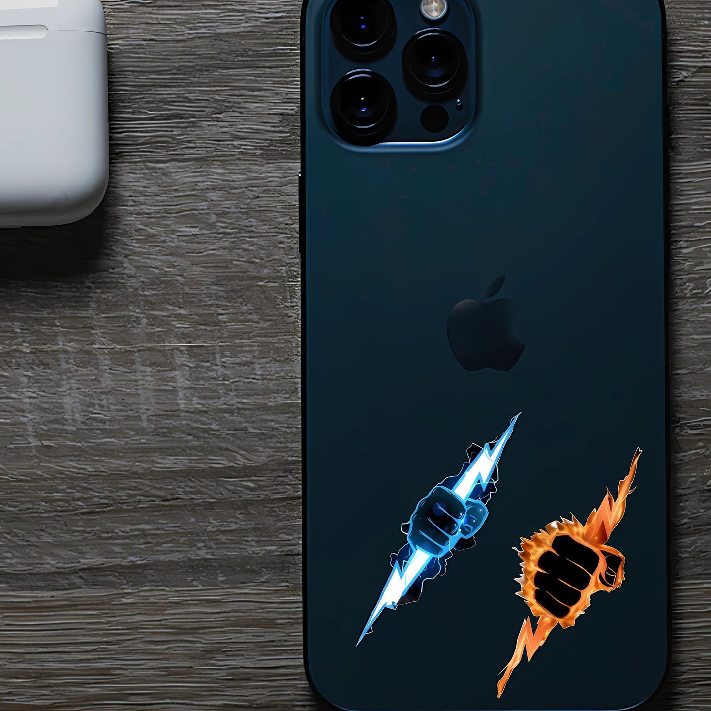 Creative Cool Fire Fist Lightning Stickers for Phones, Water Bottles, Cases, Notebooks, Car Decorations, Electric Vehicle Body Stickers