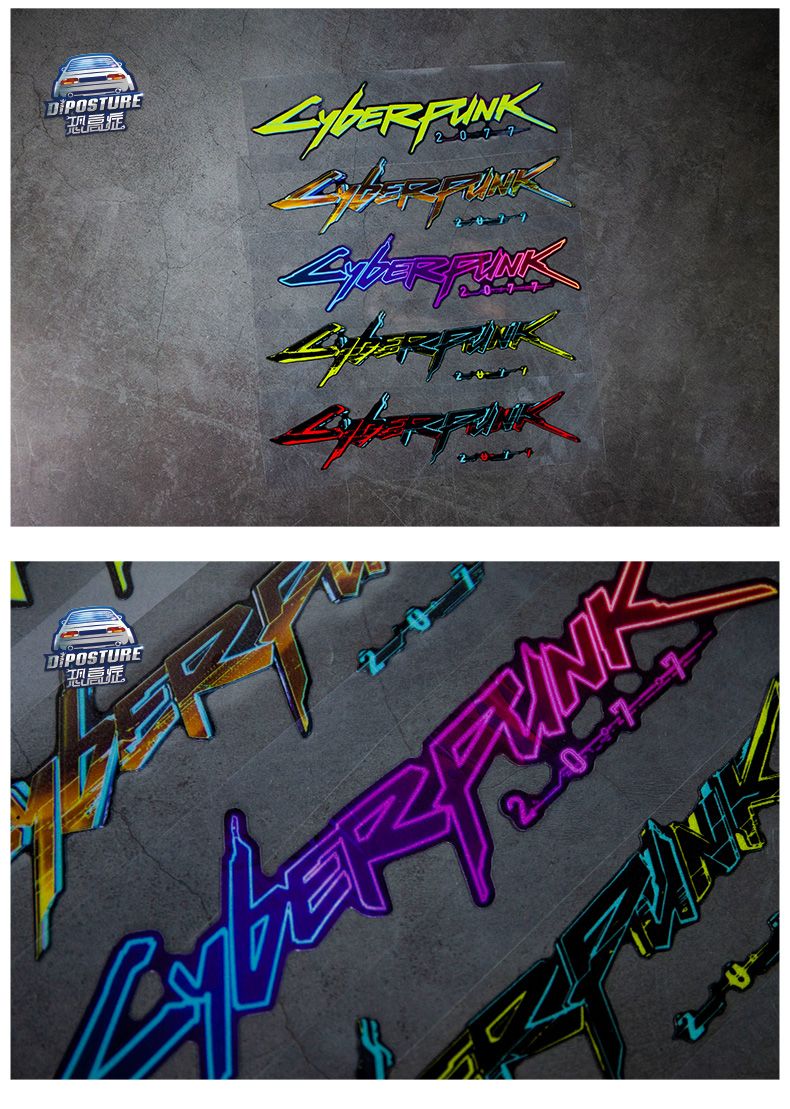 Cyberpunk2077Car Stickers Electric Vehicle Motorcycle Body Stickers Computer Case Luggage Reflective Car Stickers