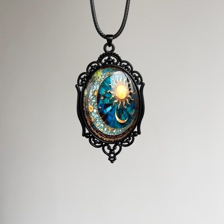 European and American Cross-Border New Necklace Retro Gothic Bat Cross Witch Halloween Pendant Necklace Jewelry
