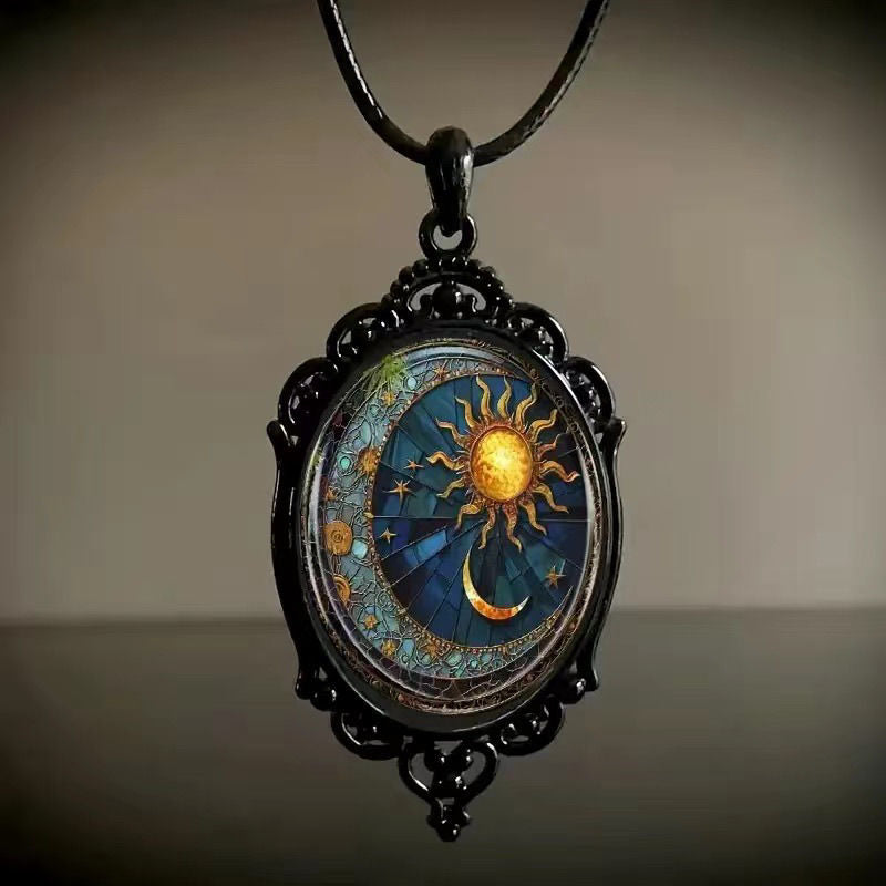 European and American Cross-Border New Necklace Retro Gothic Bat Cross Witch Halloween Pendant Necklace Jewelry