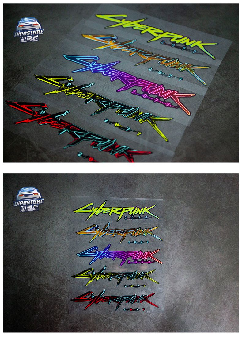 Cyberpunk2077Car Stickers Electric Vehicle Motorcycle Body Stickers Computer Case Luggage Reflective Car Stickers