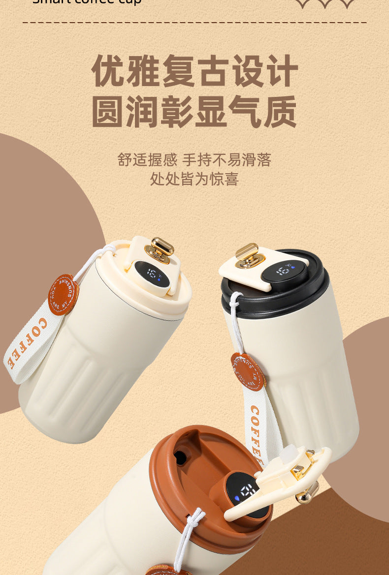Cross-border new smart temperature display coffee cup316Stainless steel thermos cup high aesthetic business gift mug