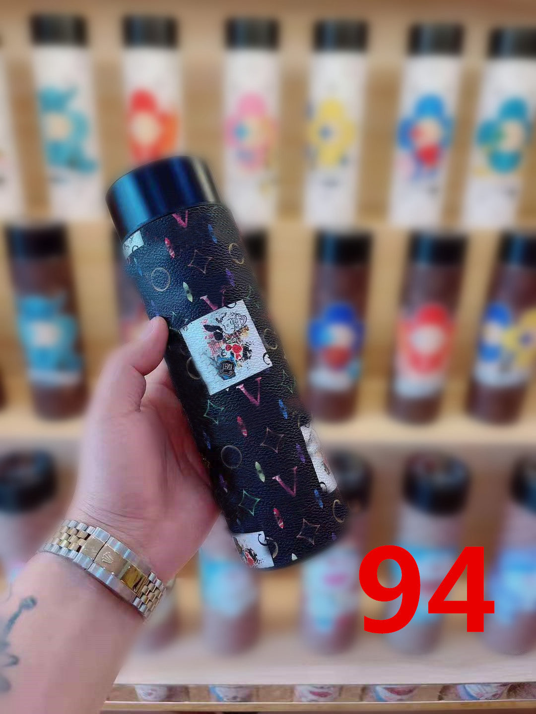 Cross-Border LED Random Temperature Display304Stainless Steel Thermos Cup Car-mounted Household Leather Case Gift Cup 500ML
