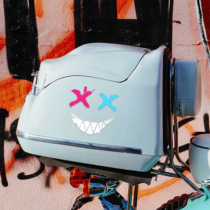 Devil Smiley Face XX Eye Personality Expression Stickers Creative Motorcycle Helmet Skateboard Body Glass Reflective Decorative Stickers