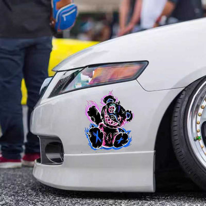 Devil Bear Personalized Creative Cartoon Stickers Cute Car Decoration Fun Decals Car Body Scratch Cover Stickers