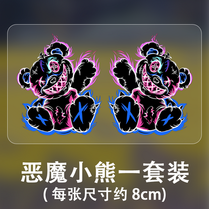 Devil Bear Personalized Creative Cartoon Stickers Cute Car Decoration Fun Decals Car Body Scratch Cover Stickers