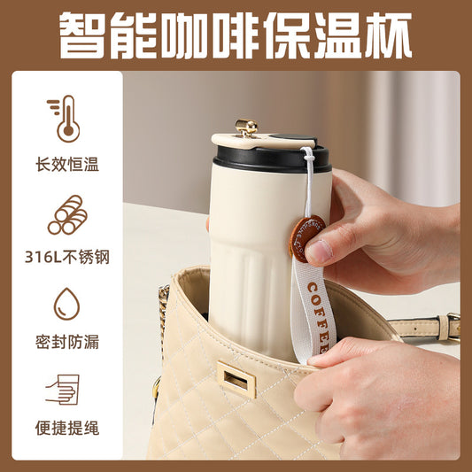 Cross-border new smart temperature display coffee cup316Stainless steel thermos cup high aesthetic business gift mug