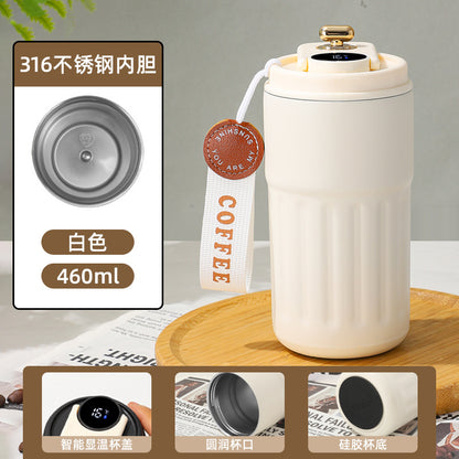 Cross-border new smart temperature display coffee cup316Stainless steel thermos cup high aesthetic business gift mug