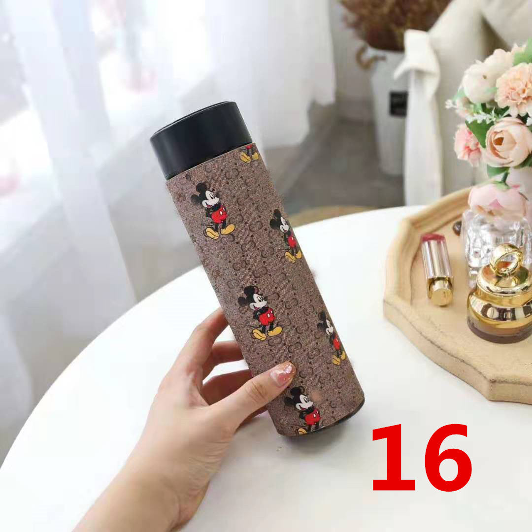 Cross-Border LED Random Temperature Display304Stainless Steel Thermos Cup Car-mounted Household Leather Case Gift Cup 500ML