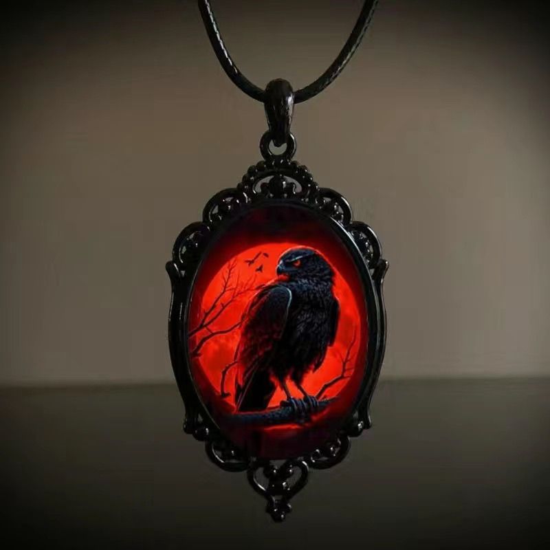 European and American Cross-Border New Necklace Retro Gothic Bat Cross Witch Halloween Pendant Necklace Jewelry