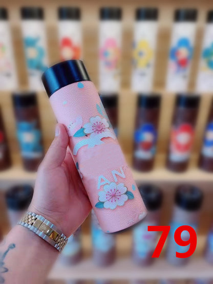 Cross-Border LED Random Temperature Display304Stainless Steel Thermos Cup Car-mounted Household Leather Case Gift Cup 500ML
