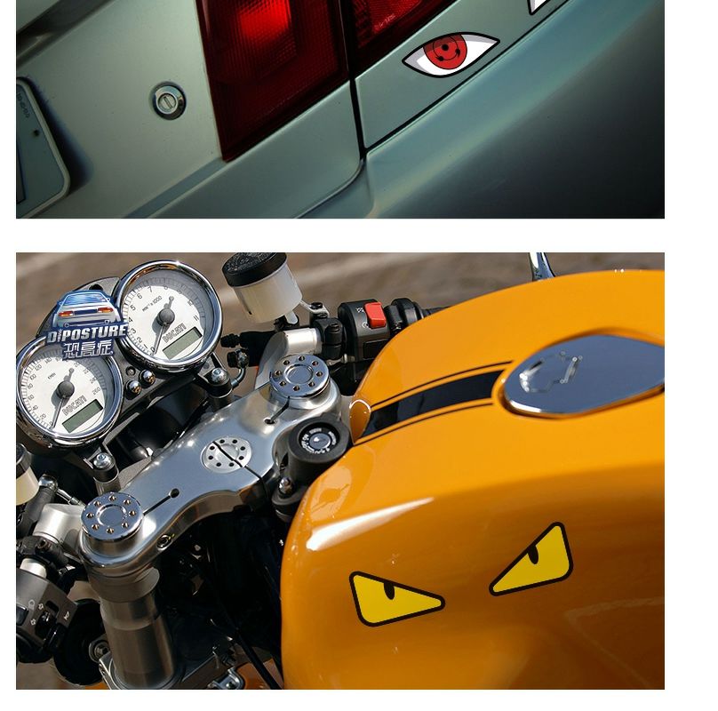 Demon Eyes Electric Vehicle Sticker Motorcycle Safety Helmet Reflective Decoration Niu Yadi Personalized Creative Car Sticker