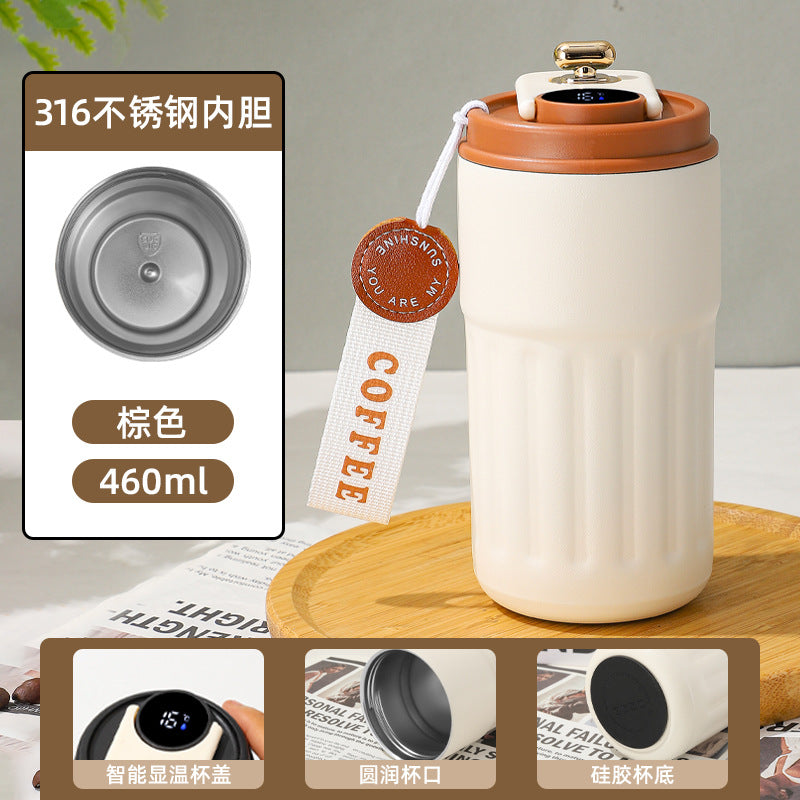 Cross-border new smart temperature display coffee cup316Stainless steel thermos cup high aesthetic business gift mug