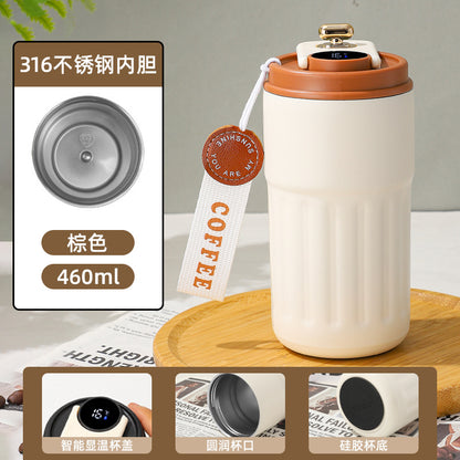 Cross-border new smart temperature display coffee cup316Stainless steel thermos cup high aesthetic business gift mug