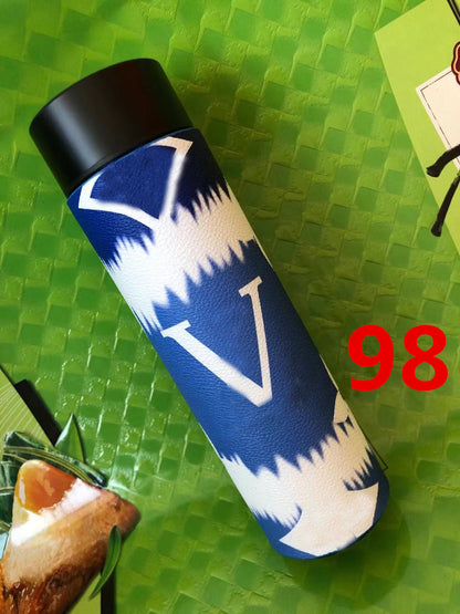 Cross-Border LED Random Temperature Display304Stainless Steel Thermos Cup Car-mounted Household Leather Case Gift Cup 500ML