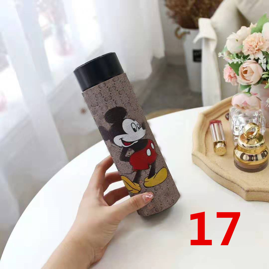 Cross-Border LED Random Temperature Display304Stainless Steel Thermos Cup Car-mounted Household Leather Case Gift Cup 500ML