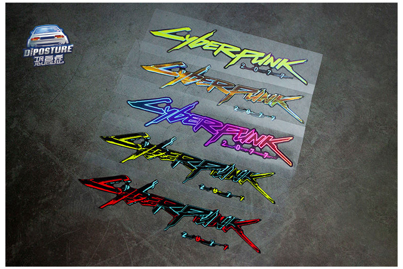 Cyberpunk2077Car Stickers Electric Vehicle Motorcycle Body Stickers Computer Case Luggage Reflective Car Stickers