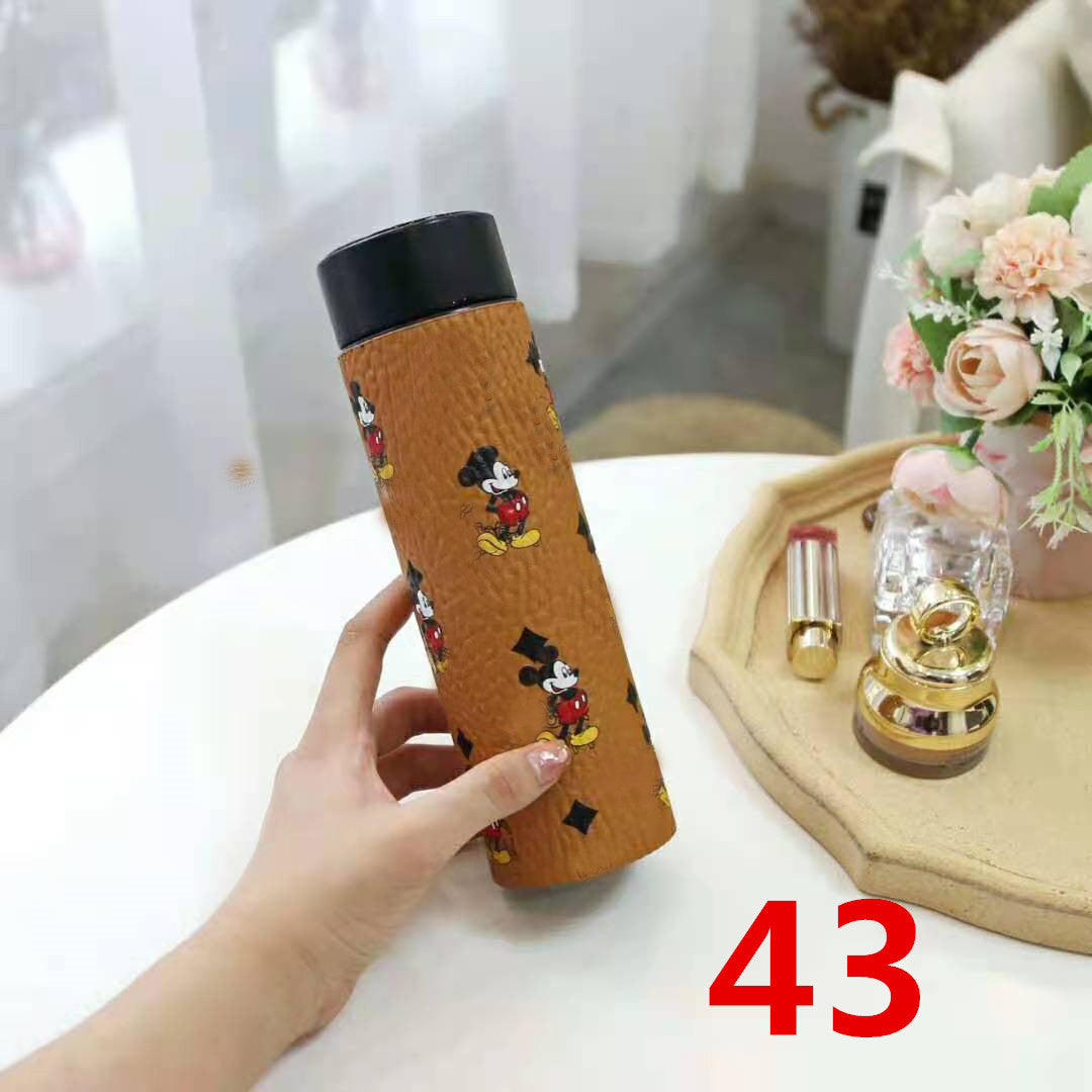 Cross-Border LED Random Temperature Display304Stainless Steel Thermos Cup Car-mounted Household Leather Case Gift Cup 500ML