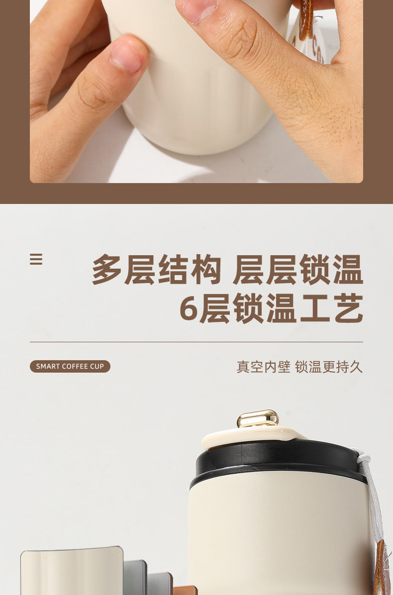 Cross-border new smart temperature display coffee cup316Stainless steel thermos cup high aesthetic business gift mug