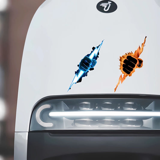 Creative Cool Fire Fist Lightning Stickers for Phones, Water Bottles, Cases, Notebooks, Car Decorations, Electric Vehicle Body Stickers