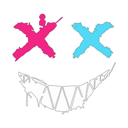 Devil Smiley Face XX Eye Personality Expression Stickers Creative Motorcycle Helmet Skateboard Body Glass Reflective Decorative Stickers