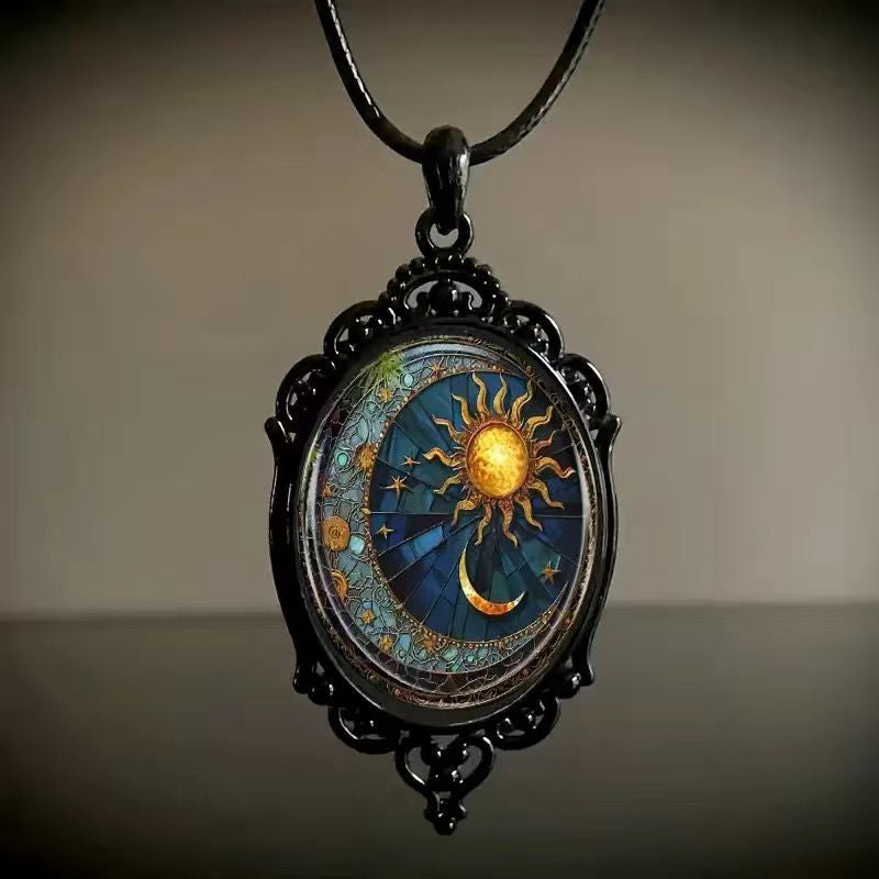 European and American Cross-Border New Necklace Retro Gothic Bat Cross Witch Halloween Pendant Necklace Jewelry
