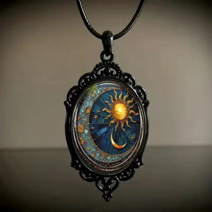 European and American Cross-Border New Necklace Retro Gothic Bat Cross Witch Halloween Pendant Necklace Jewelry