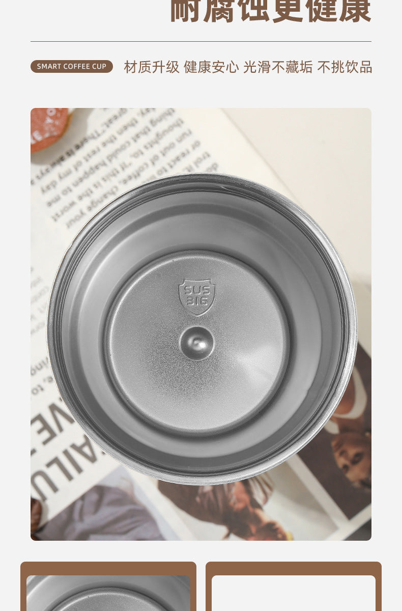 Cross-border new smart temperature display coffee cup316Stainless steel thermos cup high aesthetic business gift mug