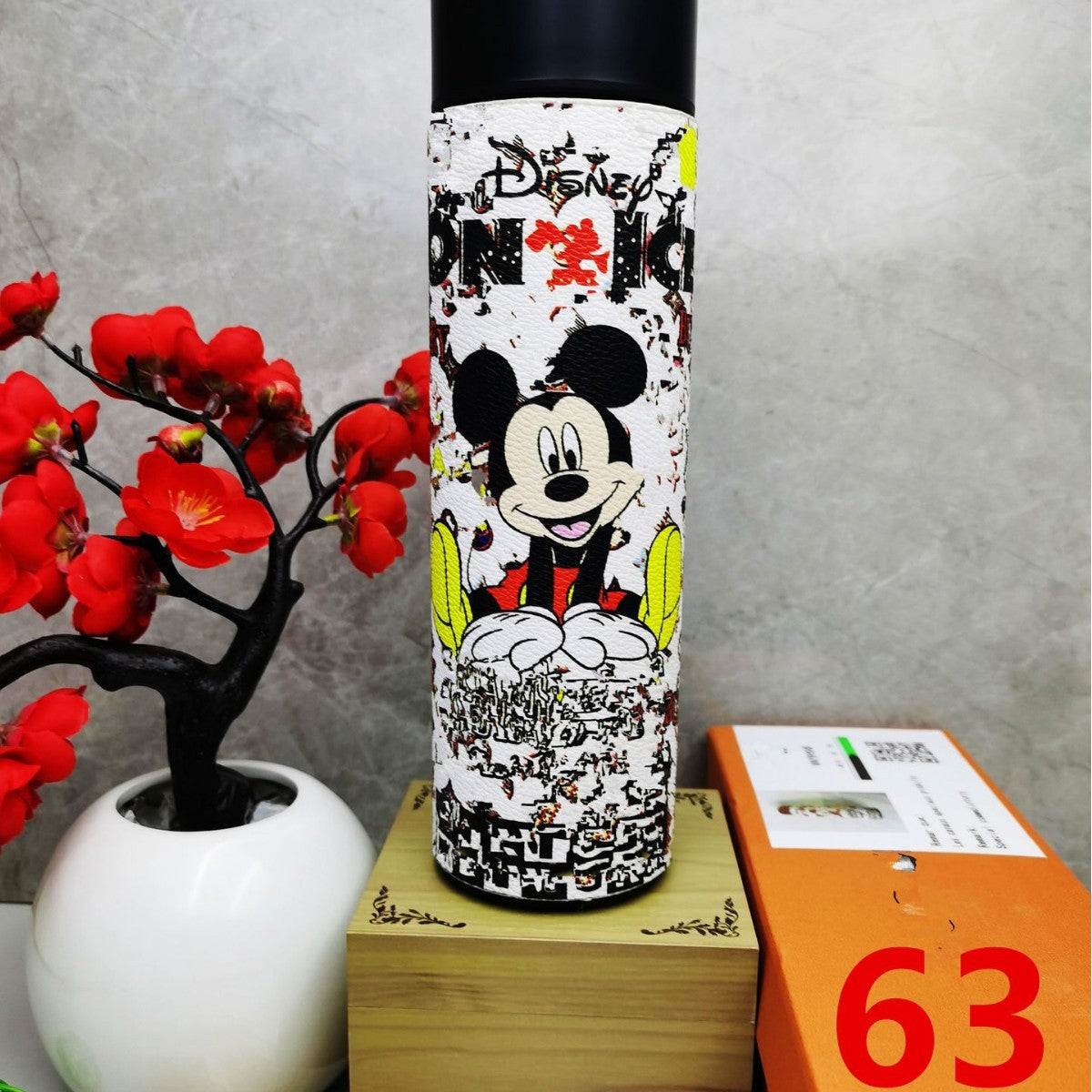 Cross-Border LED Random Temperature Display304Stainless Steel Thermos Cup Car-mounted Household Leather Case Gift Cup 500ML
