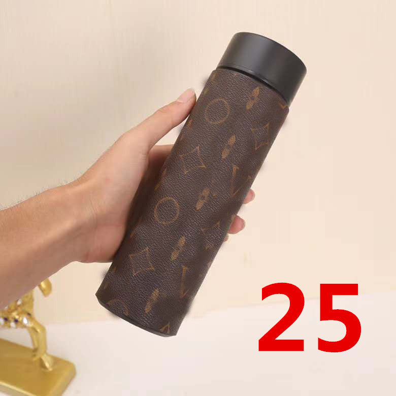 Cross-Border LED Random Temperature Display304Stainless Steel Thermos Cup Car-mounted Household Leather Case Gift Cup 500ML