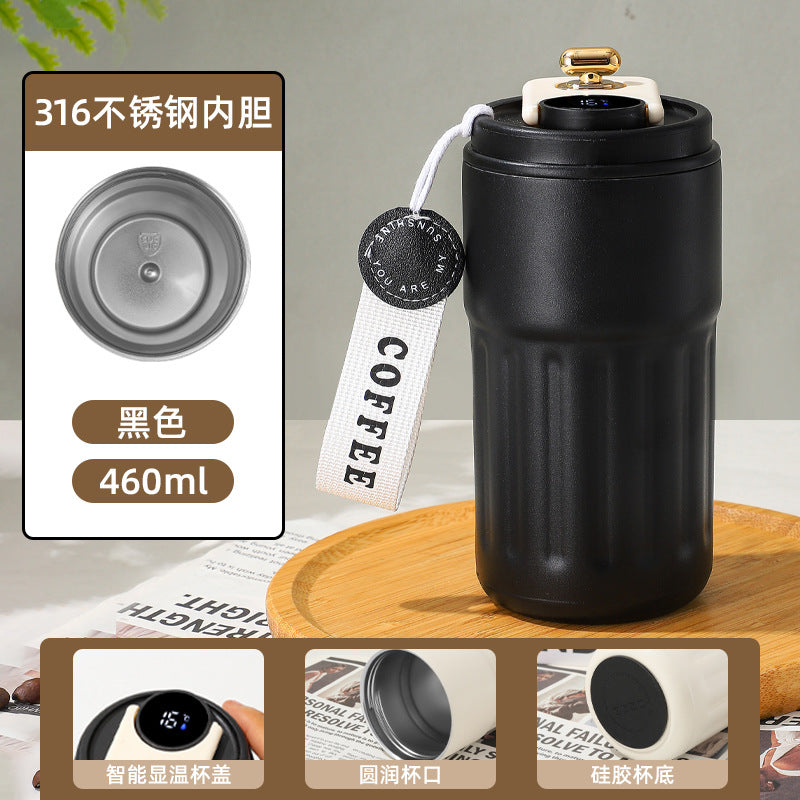 Cross-border new smart temperature display coffee cup316Stainless steel thermos cup high aesthetic business gift mug