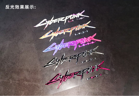 Cyberpunk2077Car Stickers Electric Vehicle Motorcycle Body Stickers Computer Case Luggage Reflective Car Stickers