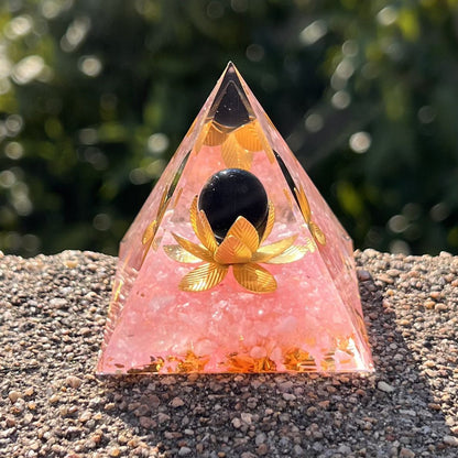 Pyramid Desktop High-end Ornament Birthday Gift Fish Tank Landscaping Car Decoration Resin Epoxy+Crystal Ball/Stone