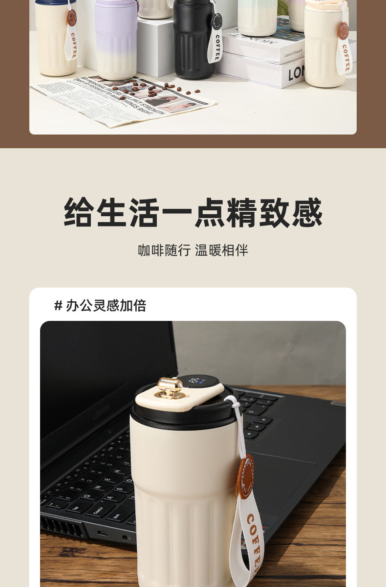 Cross-border new smart temperature display coffee cup316Stainless steel thermos cup high aesthetic business gift mug