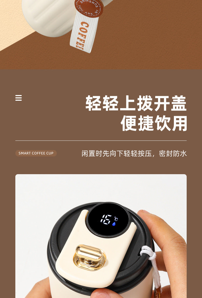 Cross-border new smart temperature display coffee cup316Stainless steel thermos cup high aesthetic business gift mug