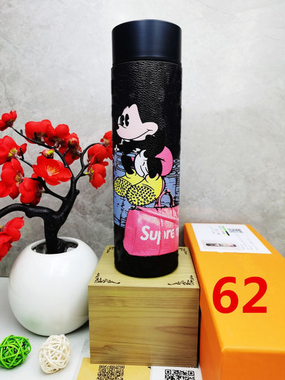 Cross-Border LED Random Temperature Display304Stainless Steel Thermos Cup Car-mounted Household Leather Case Gift Cup 500ML
