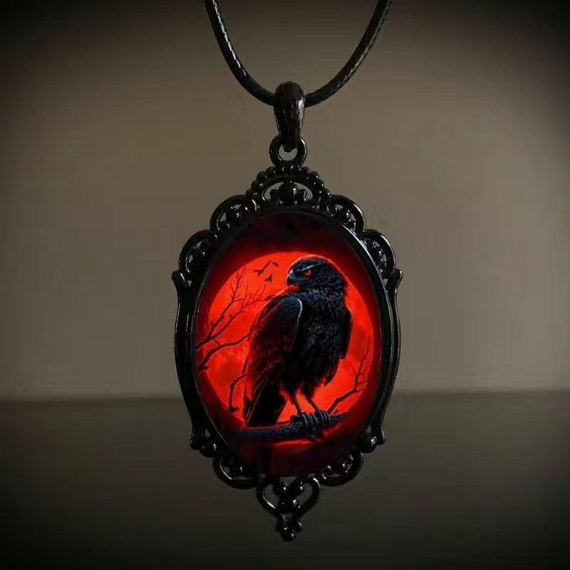 European and American Cross-Border New Necklace Retro Gothic Bat Cross Witch Halloween Pendant Necklace Jewelry