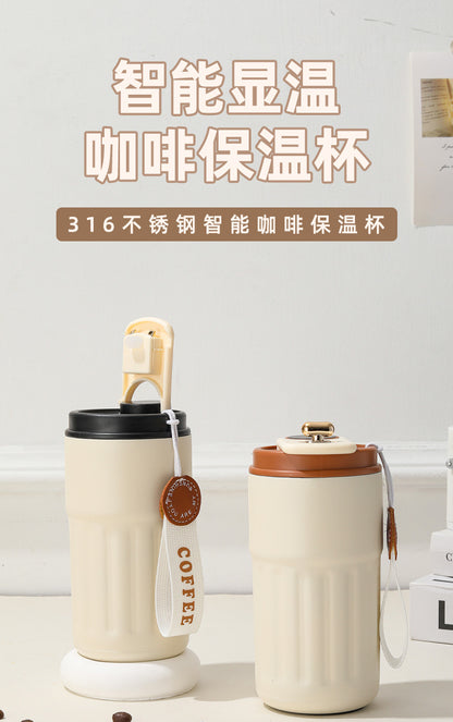 Cross-border new smart temperature display coffee cup316Stainless steel thermos cup high aesthetic business gift mug