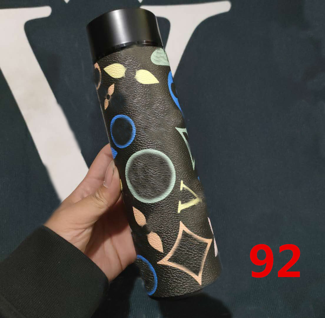 Cross-Border LED Random Temperature Display304Stainless Steel Thermos Cup Car-mounted Household Leather Case Gift Cup 500ML