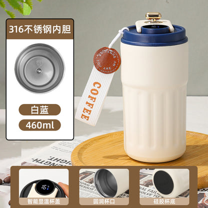 Cross-border new smart temperature display coffee cup316Stainless steel thermos cup high aesthetic business gift mug