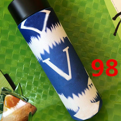 Cross-Border LED Random Temperature Display304Stainless Steel Thermos Cup Car-mounted Household Leather Case Gift Cup 500ML