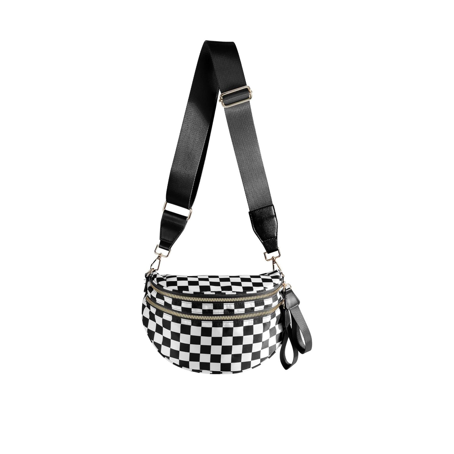 Large capacity crossbody backpack multifunctional women's waist bag fashionable plaid shoulder bag casual versatile chest bag