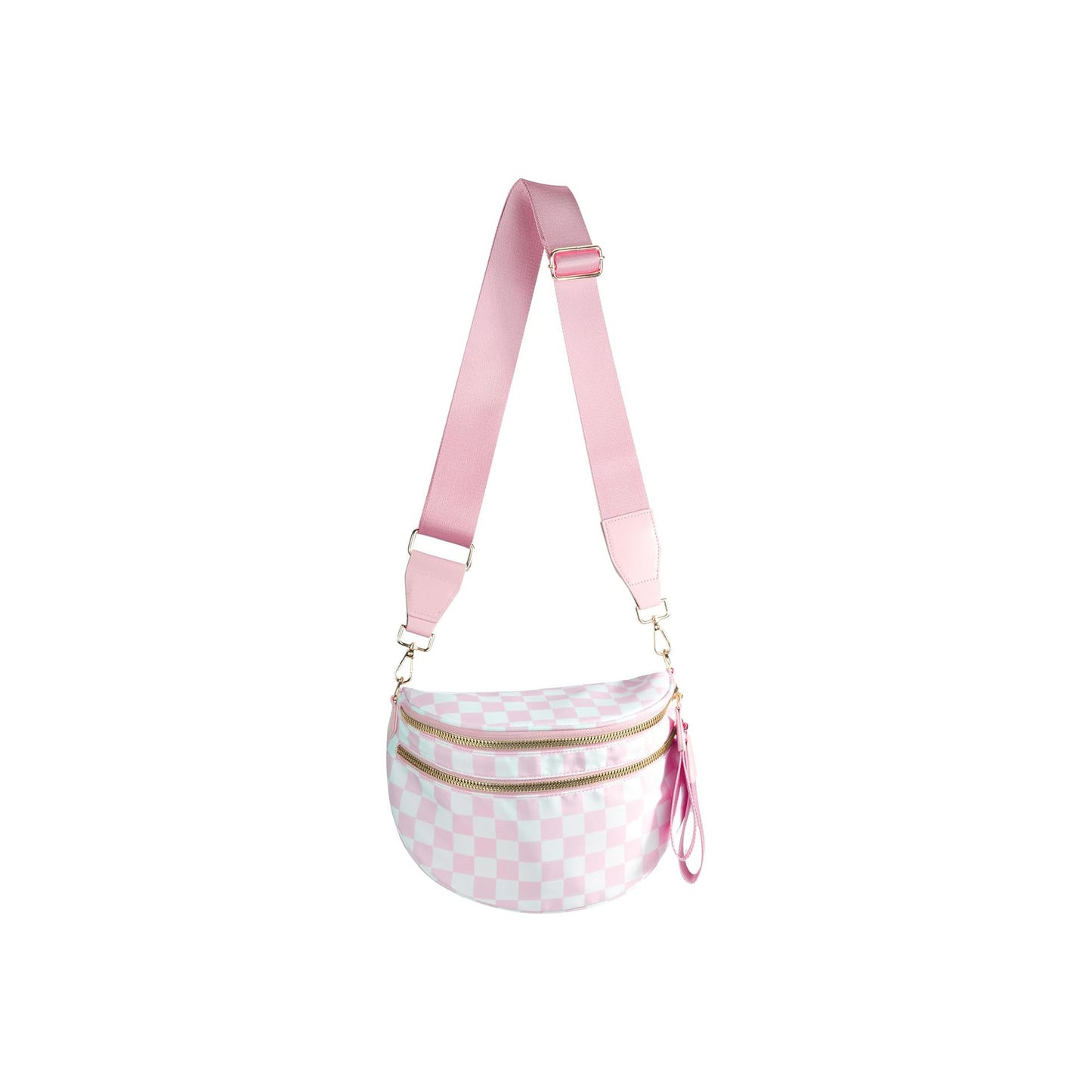 Large capacity crossbody backpack multifunctional women's waist bag fashionable plaid shoulder bag casual versatile chest bag