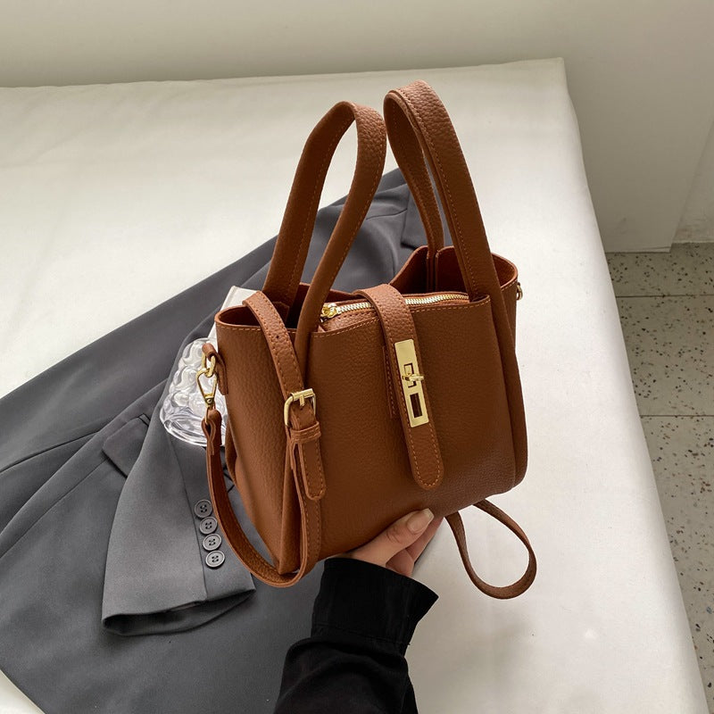 Women's handbags 2025 new autumn and winter fashion retro bucket bag high-end shoulder messenger bag