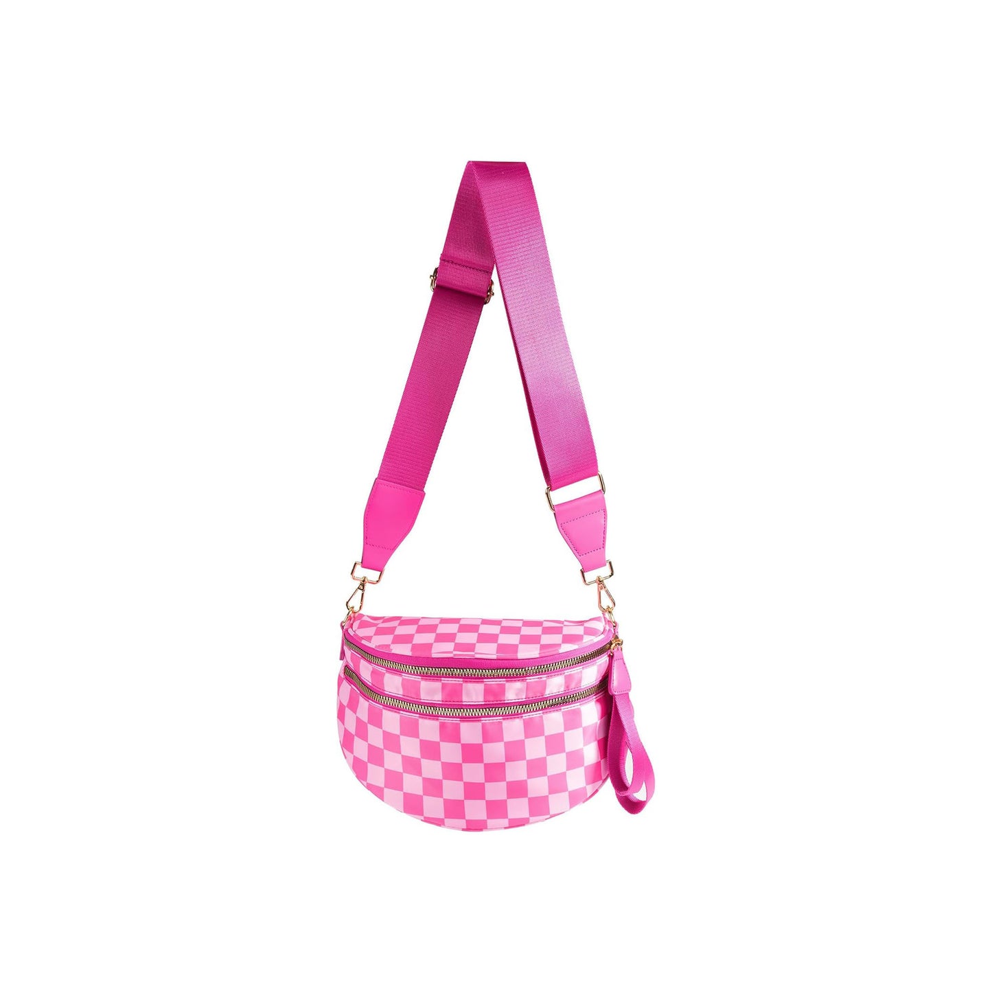 Large capacity crossbody backpack multifunctional women's waist bag fashionable plaid shoulder bag casual versatile chest bag