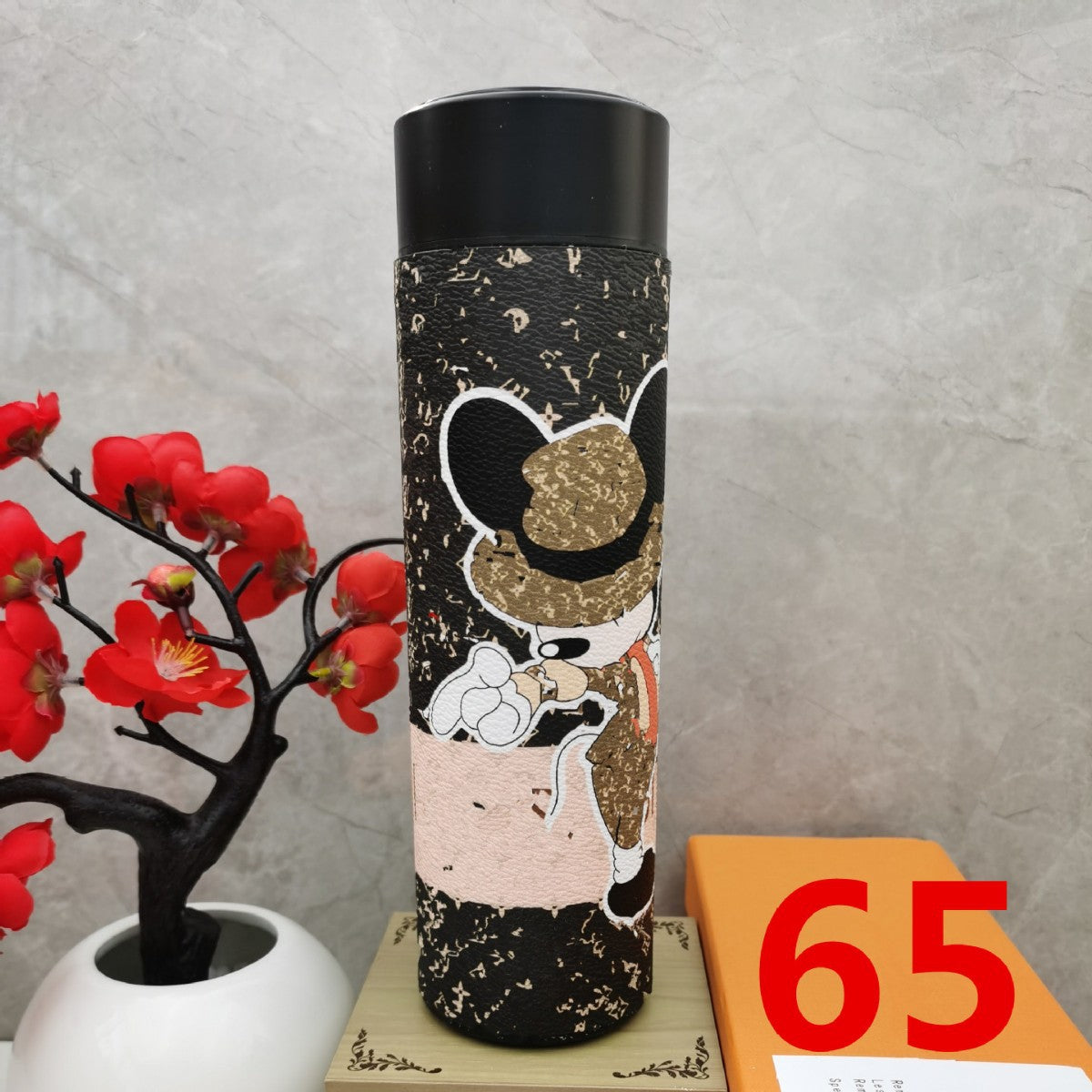Cross-Border LED Random Temperature Display304Stainless Steel Thermos Cup Car-mounted Household Leather Case Gift Cup 500ML