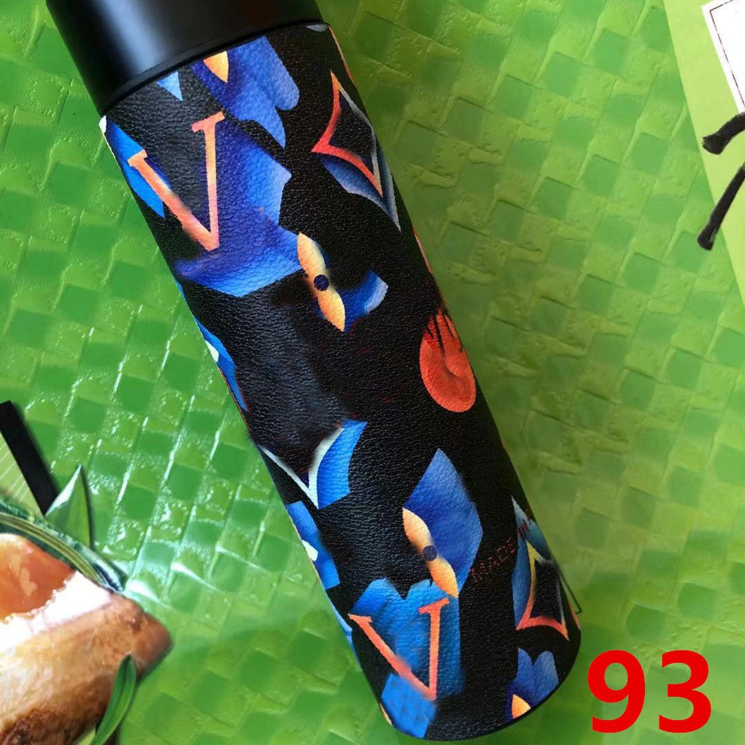Cross-Border LED Random Temperature Display304Stainless Steel Thermos Cup Car-mounted Household Leather Case Gift Cup 500ML