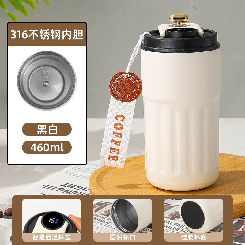 Cross-border new smart temperature display coffee cup316Stainless steel thermos cup high aesthetic business gift mug