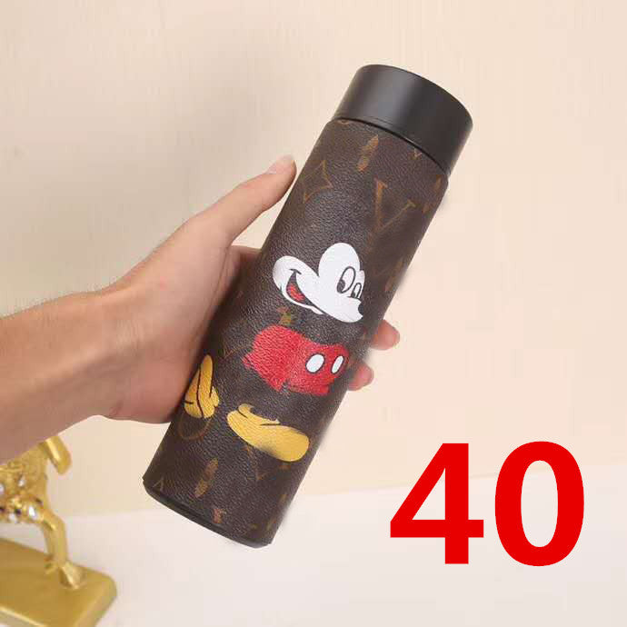 Cross-Border LED Random Temperature Display304Stainless Steel Thermos Cup Car-mounted Household Leather Case Gift Cup 500ML