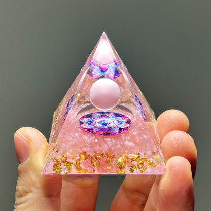 Pyramid Desktop High-end Ornament Birthday Gift Fish Tank Landscaping Car Decoration Resin Epoxy+Crystal Ball/Stone